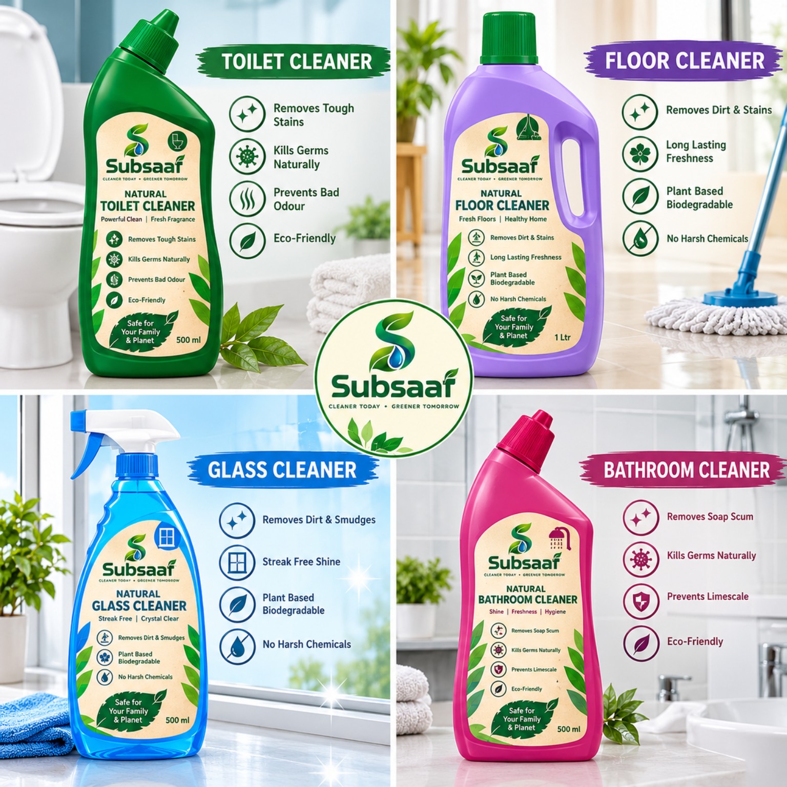 Subsaaf natural cleaning product collection